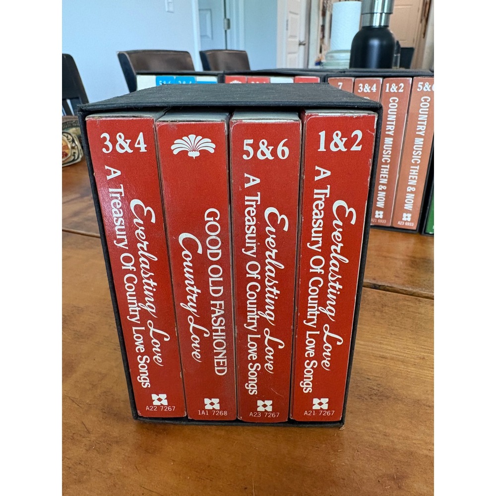 Columbia House 8-Track Tape Set Country Love Songs Everlasting Love Red 4pc